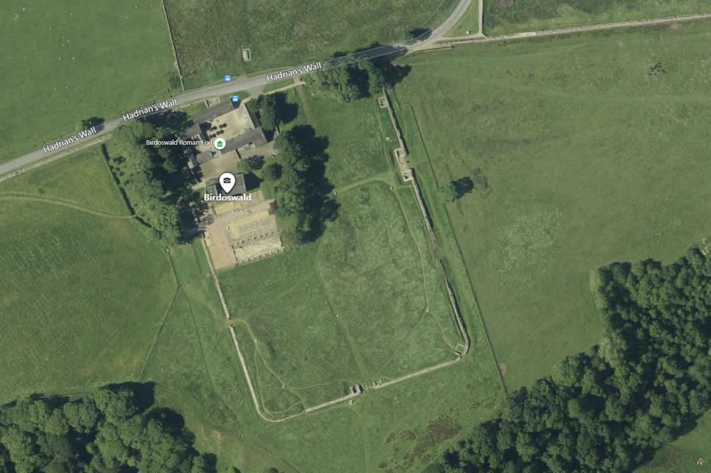 Aerial view of Birdoswald Fort